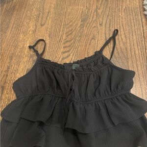 Women's Black Ruffled Top